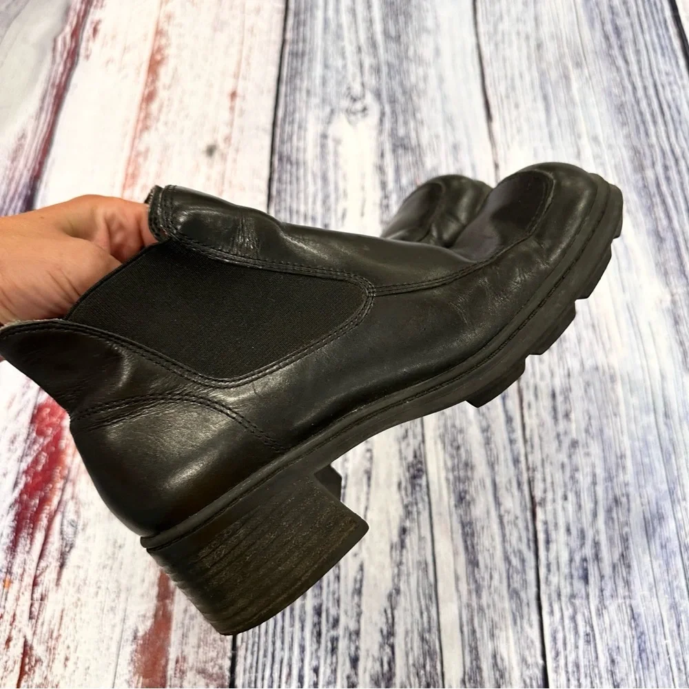 Black Leather Ankle Boots - Picture 5 of 7